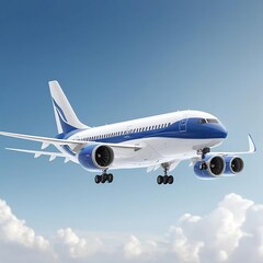 Obraz premium Luxury design aroplane flying over the clouds AI generated image