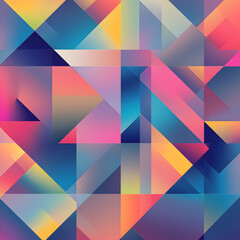 Abstract Geometric Gradient: A vibrant tapestry of overlapping triangles in a spectrum of bold gradients, creating a dynamic and visually arresting abstract design.