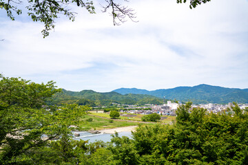 愛媛県大洲の城から見た景色、日本、5月