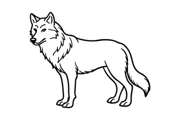 A wolf line art illustration.eps