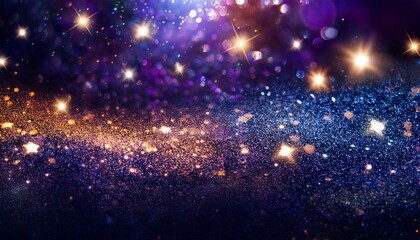 Obraz premium 宇宙と銀河に輝くグリッター背景のイラスト素材。AIで生成 