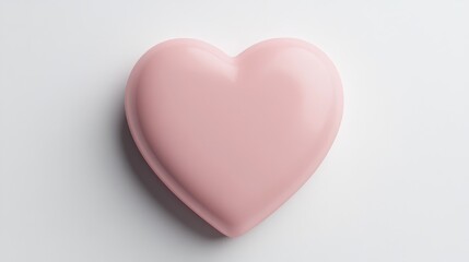 Obraz premium solid color pink heart shape. pink heart shape on white background