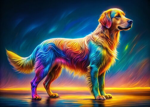 Dog Outline Malbild Rule of Thirds AI Art, Dog Illustration, Animal Drawing