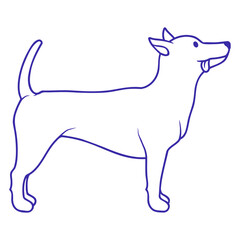 Dog Stands at Attention Obedience Stands Still Design Lover Art Vector Illustration Card T-Shirt Poster Sticker Graphic Print Decorative Drawing Isolated Logo Decoration Symbol Creative Cool Style
