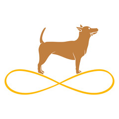 Dog Infinite Symbol Love Forever Dog Silhouette Design Lover Art Vector Illustration Card T-Shirt Poster Sticker Graphic Print Decorative Drawing Isolated Logo Decoration Symbol Creative Cool Style
