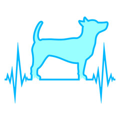 Dog Pulse Heartbeat Frequency ECG Cool Pet Love Design Lover Art Vector Illustration Card T-Shirt Poster Sticker Graphic Print Decorative Drawing Isolated Logo Decoration Symbol Creative Cool Style
