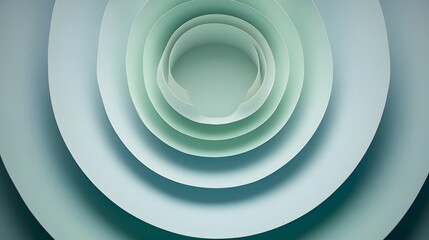Fototapeta premium Abstract Teal and Green Concentric Circles Paper Design