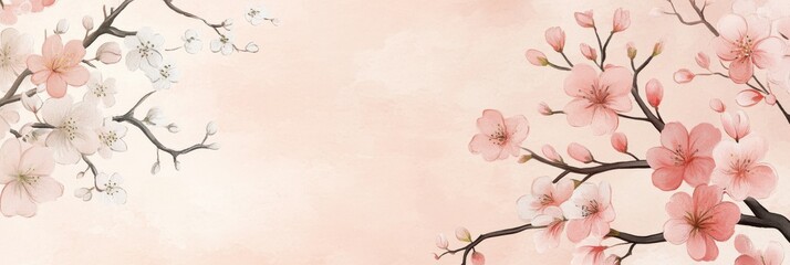 Elegant cherry blossom branches in bloom illustrating nature's beauty