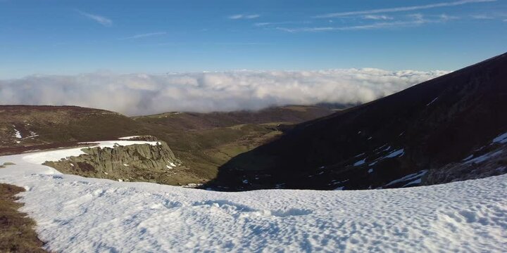 Cloudy Horizon at Pico Liguardi, Collado and Barranco de Proa&ntilde;o, Cantabria - Scenic view of clouds over Pico Liguardi, Collado, and Barranco de Proa&ntilde;o in Cantabria