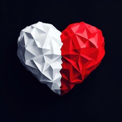 Fototapeta premium Creative graphic hearts in geometric modern styles