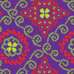 Printtop view of pink ankara fabric, flatlay of nigerian wax cloth with designs, spread out pink ankara material