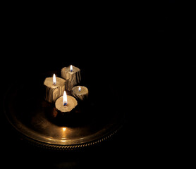 Antique Tray Surrounded by Candlelight
