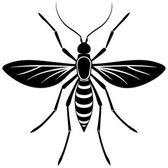 Mosquito Silhouette Vector Art Intricate Design for Insect and Health Themes