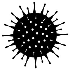 Virus Black Silhouette Vector Minimalist Microorganism Illustration