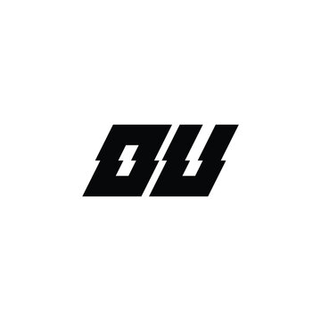 OU monogram logo design letter text name symbol monochrome logotype alphabet character simple logo