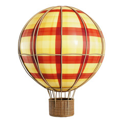Isolated Yellow and Red Hot Air Balloon