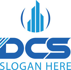 A sleek, modern DCS Real Estate logo with clean lines, a bold font, and a minimalist house icon. Incorporates navy blue and gold for sophistication and trustworthiness.