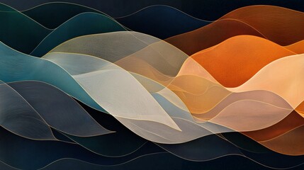 Abstract wave art, calming colors, design element, background texture, website banner