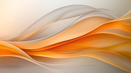 Abstract orange waves, flowing design, light background, website design