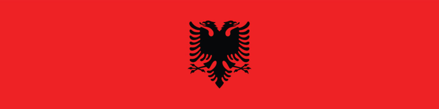 Albania flag long banner digital vector illustration