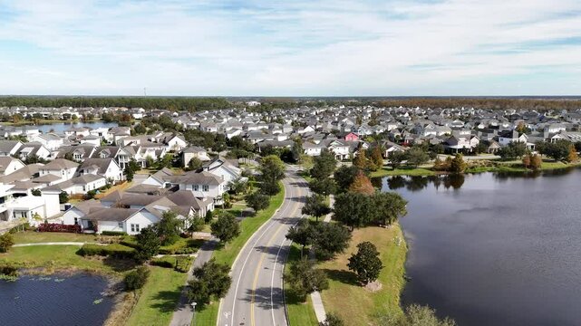 Homes surrounded by nature in the Lake Nona Area of Orlando in Orange County, Florida.