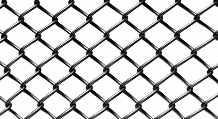 Fototapeta premium Close-Up of Chain Link Fence on White Background