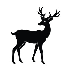 deer silhouette isolated on white background