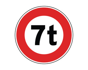 Traffic Sign Indicating Weight Limit for Vehicles on Public Roads, High-Quality Vectorial Stock Image