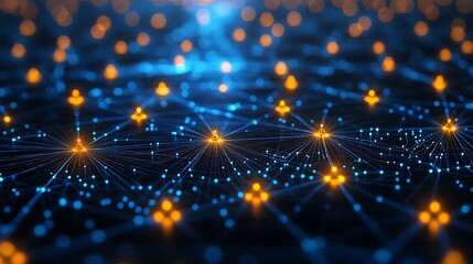 Obraz premium A close up of neural networks with glowing connection