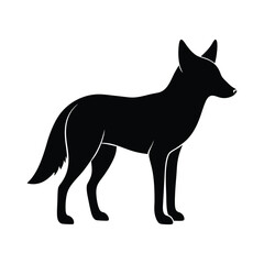 wolf silhouette isolated on white background