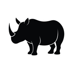  rhinoceros silhouette isolated on white background