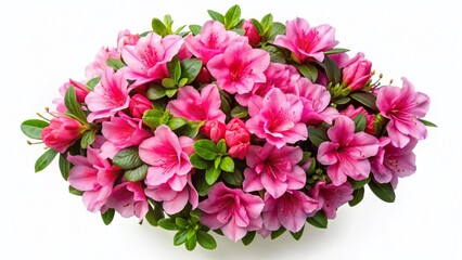 Obraz premium Drone Shot Pink Azalea Bouquet Isolated White Background