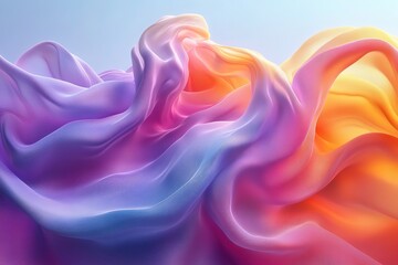 Obraz premium Abstract Flowing Fabric in Vibrant Pastel Hues