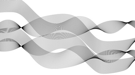 Abstract wave element for design. Digital frequency track equalizer. Stylized line art background. Vector. Wave with lines created using blend tool. Curved wavy line, smooth stripe. stock illustration