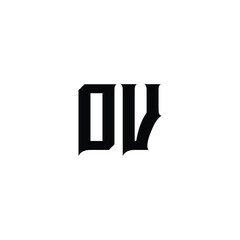 OV monogram logo design letter text name symbol monochrome logotype alphabet character simple logo