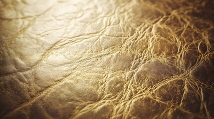Fototapeta premium Golden Leather Texture Background- Close-Up Detailed Macro Shot