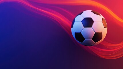 Obraz premium Abstract Motion Trails Behind a Soccer Ball on a Dark Background