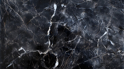 Obraz premium Dark color marble texture, deep black and subtle gray veins, generative ai