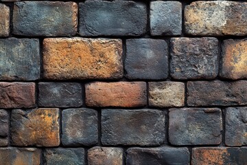 Rustic Stone Wall Texture: A Multi-hued Tapestry of Aged Bricks