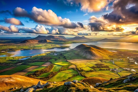 Drone View of Croagh Patrick, Ireland, Mountains