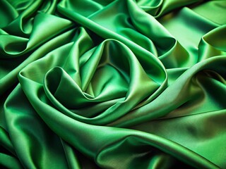 Obraz premium Lush Green Silk Drape, Elegant Fabric Texture Background, Abstract Photography