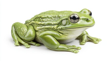 Obraz premium Green Tree Frog Isolated on White Background