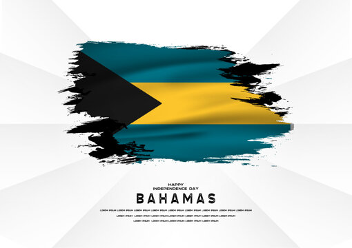Happy Independence Day Bahamas, Bahamas flag - Powered by Adobe