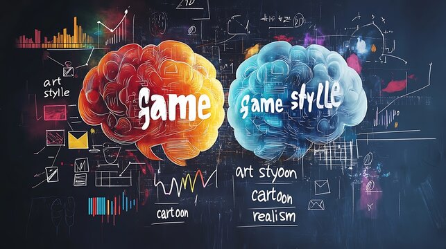 A colorful background with mathematical equations