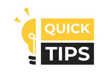 Quick tips badge. Vector illustration