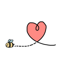 Little bee build a lovely heart 