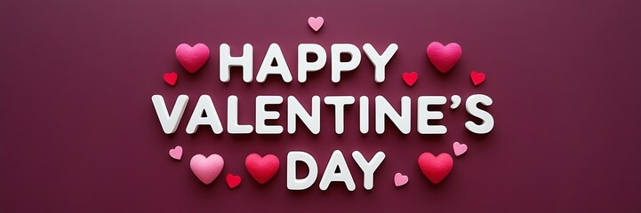 Elegant cursive 'Happy Lover's Day' lettering in beautiful letters on a vibrant romantic maroon background. Calligraphic design for print cards, banner, poster Hand drawn text. vector illustrations.