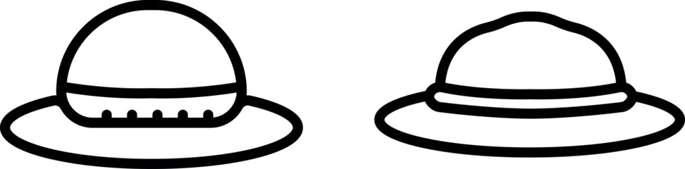 Doodle of a Hat Vector Icon Set - Fun and Playful Headwear Graphics