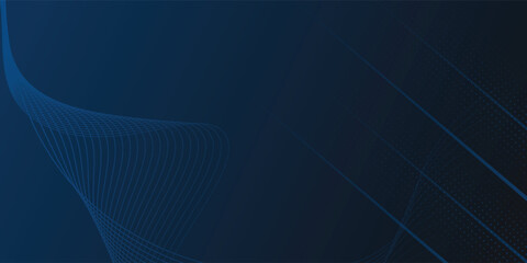 diagonal dark blue line pattern. Vector horizontal template for digital lux business banner, contemporary formal invitation,