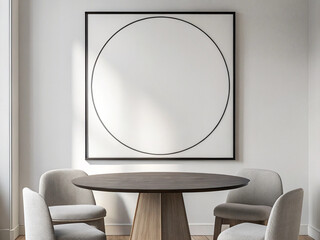 Frame mockup, ISO A paper size. Living room wall poster mockup. Interior mockup with house background. Modern interior design. 3D render